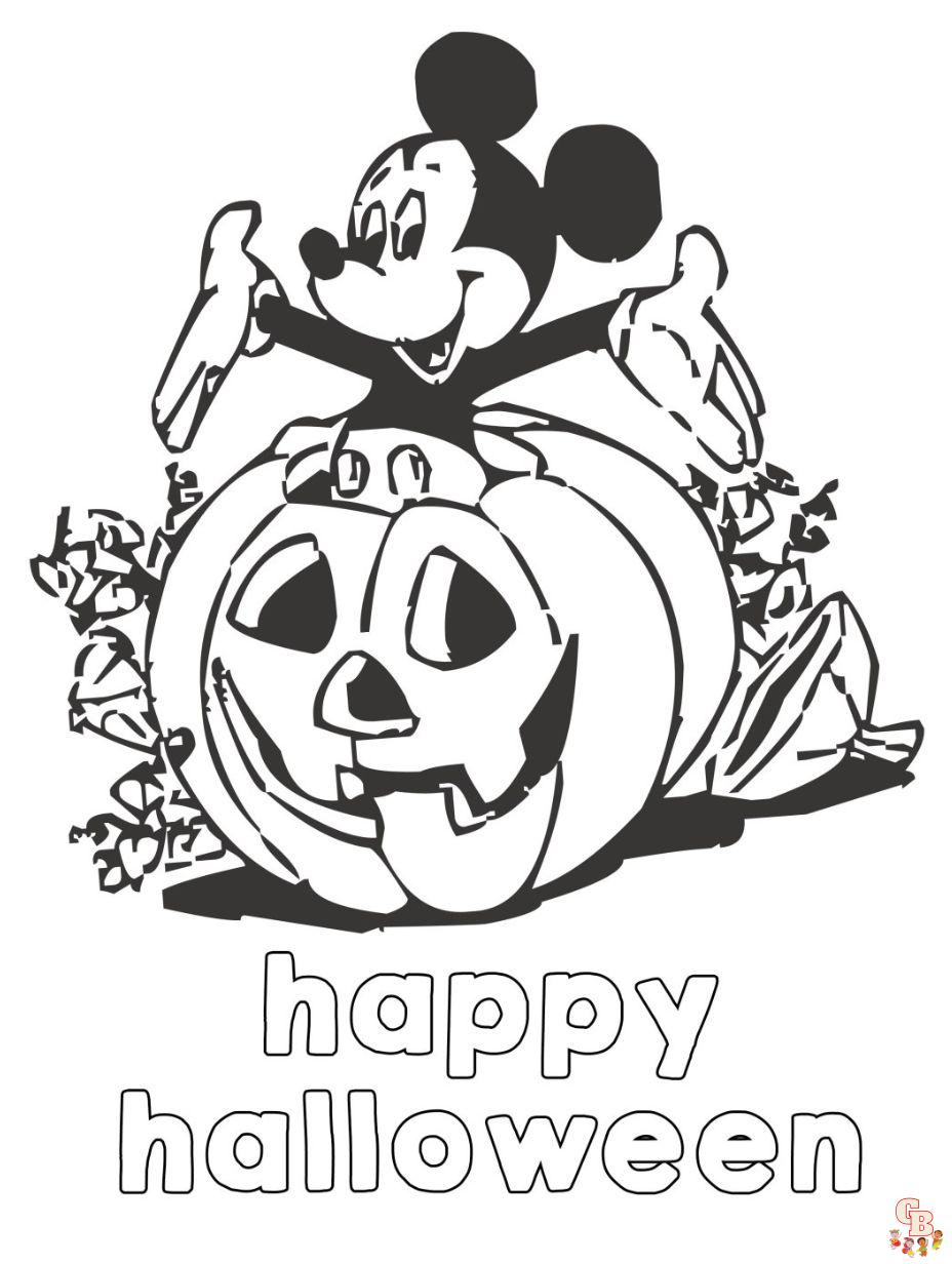 mickey mouse halloween coloring pages