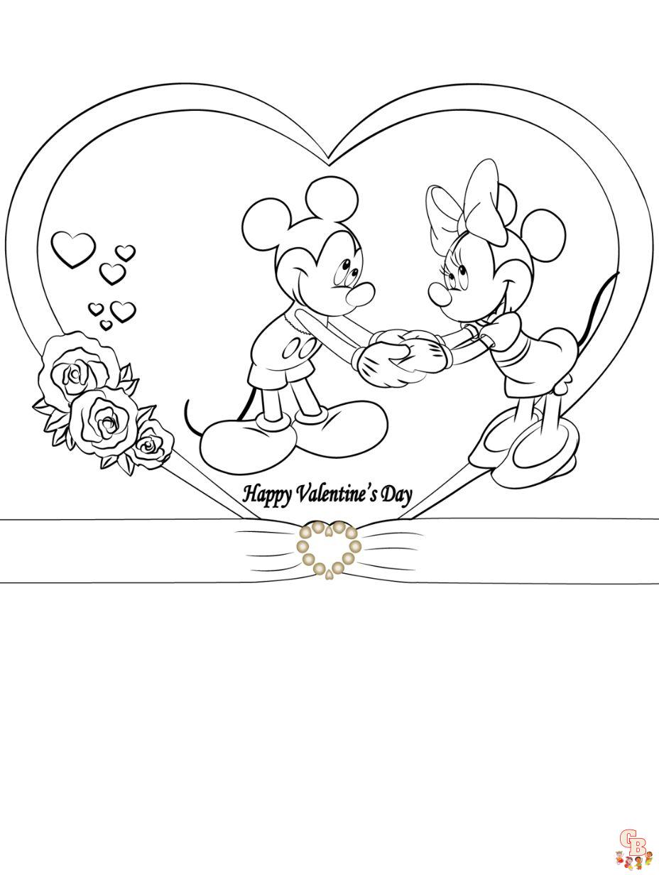 mickey mouse valentine's day coloring pages