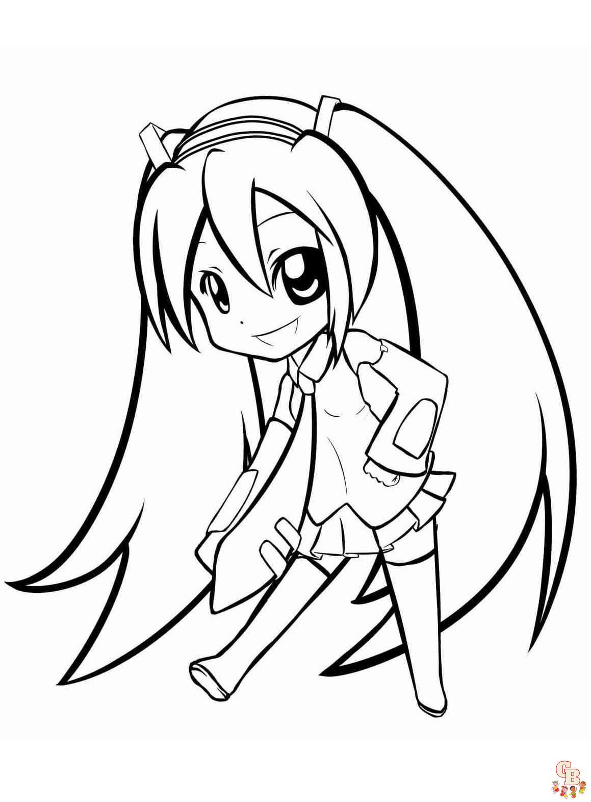 miku coloring pages free