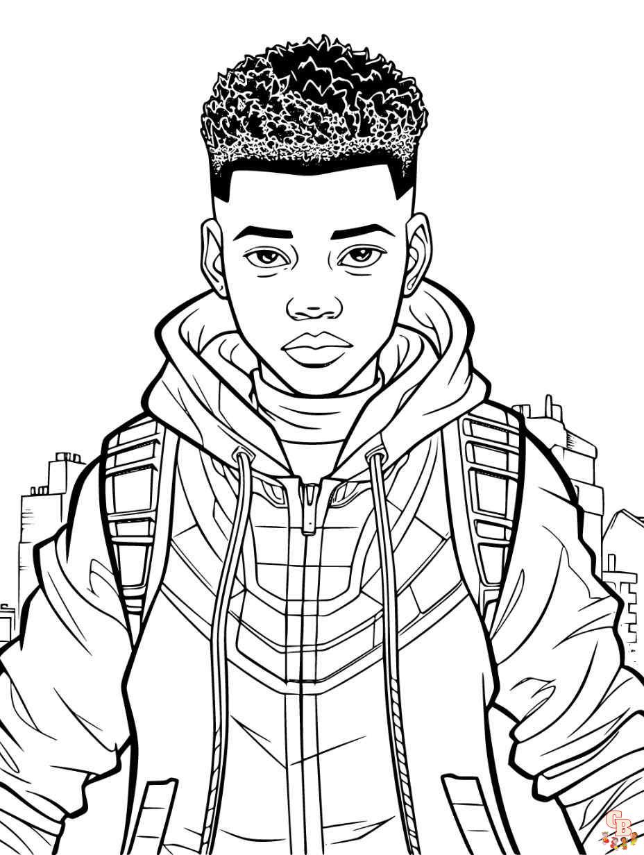 miles morales spiderman coloring pages