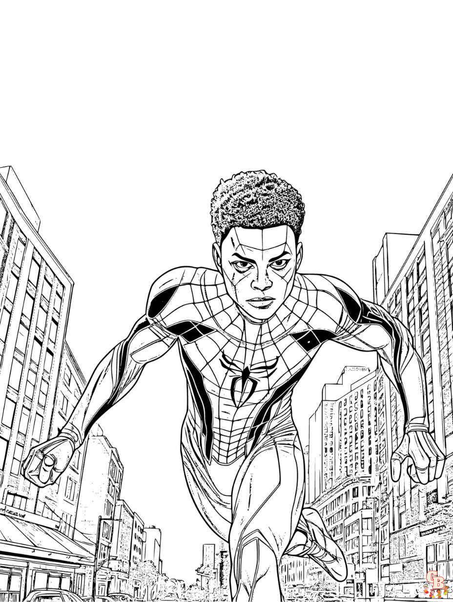 miles spiderman coloring pages