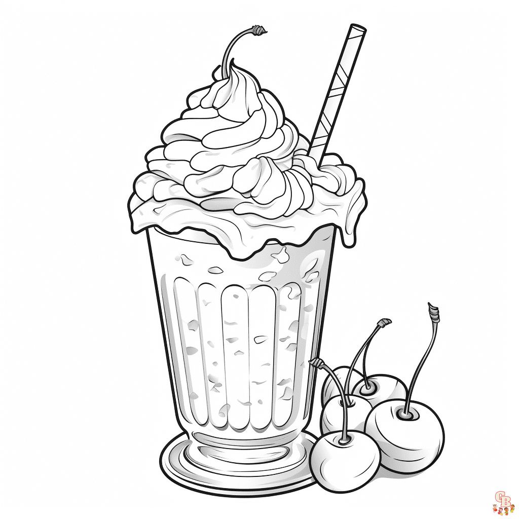 milkshake coloring page