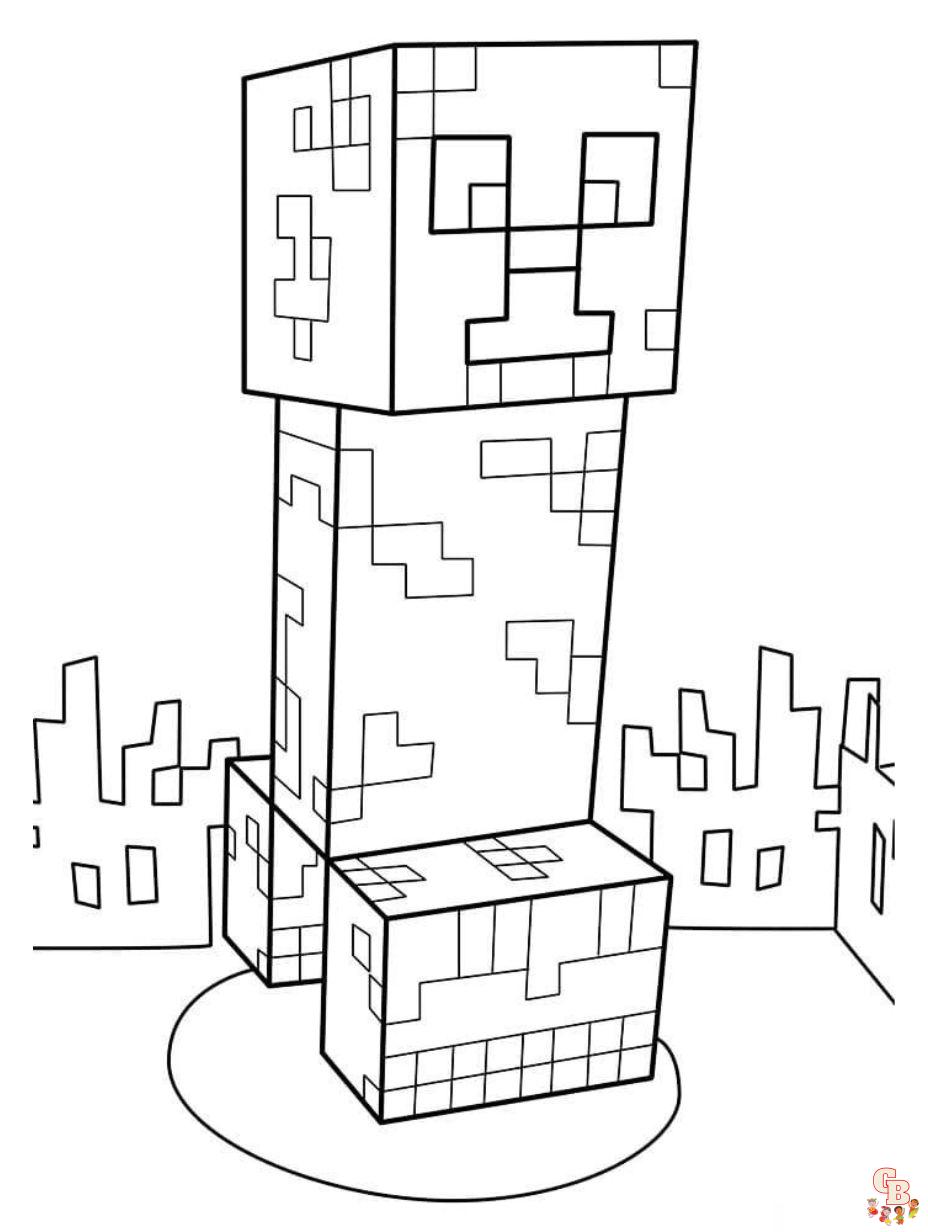 minecraft coloring pages creeper face