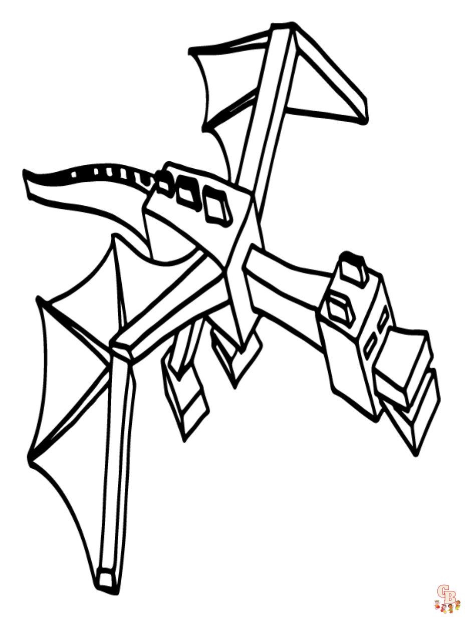 minecraft coloring pages dragon