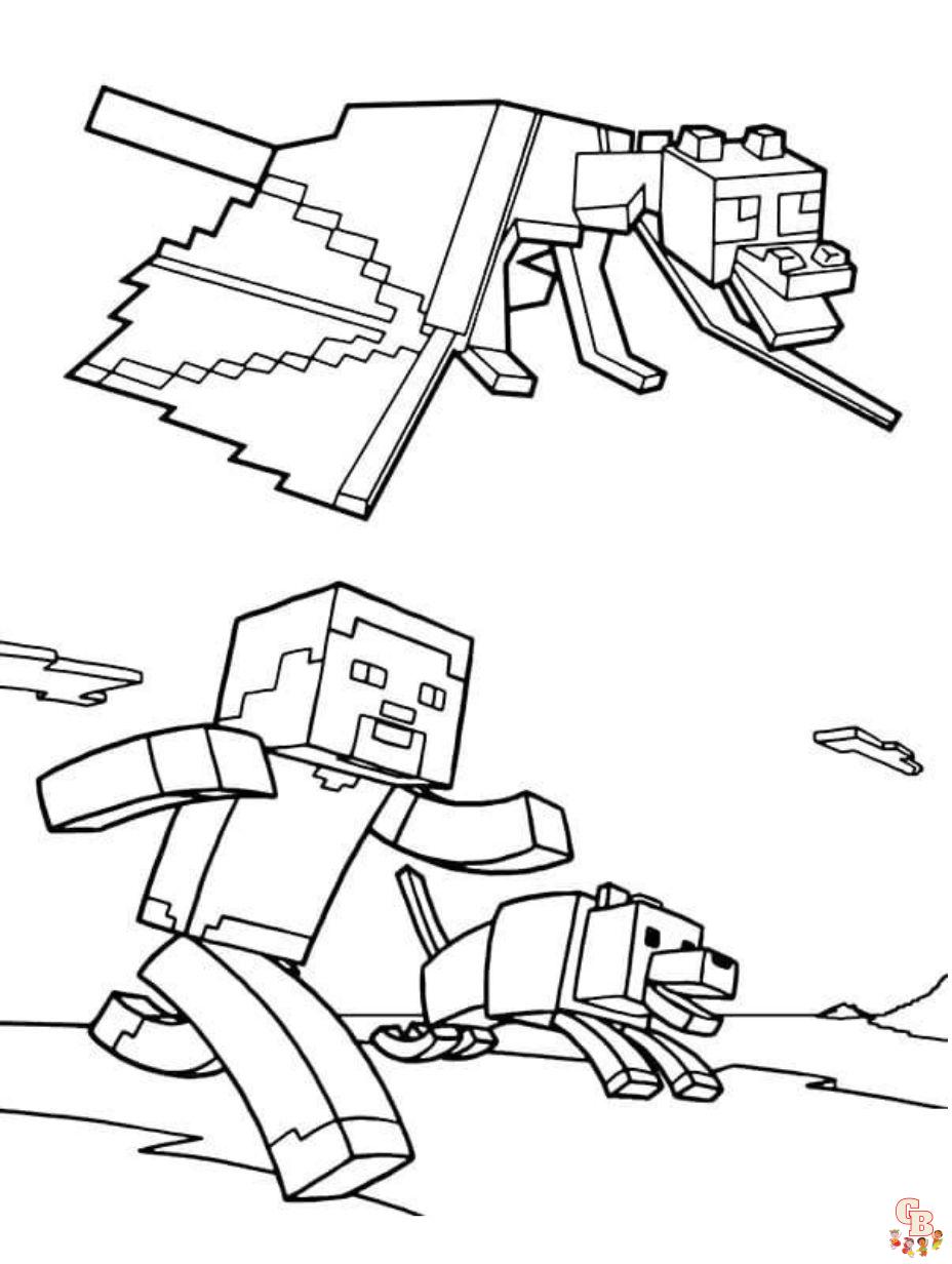 minecraft coloring pages ender dragon