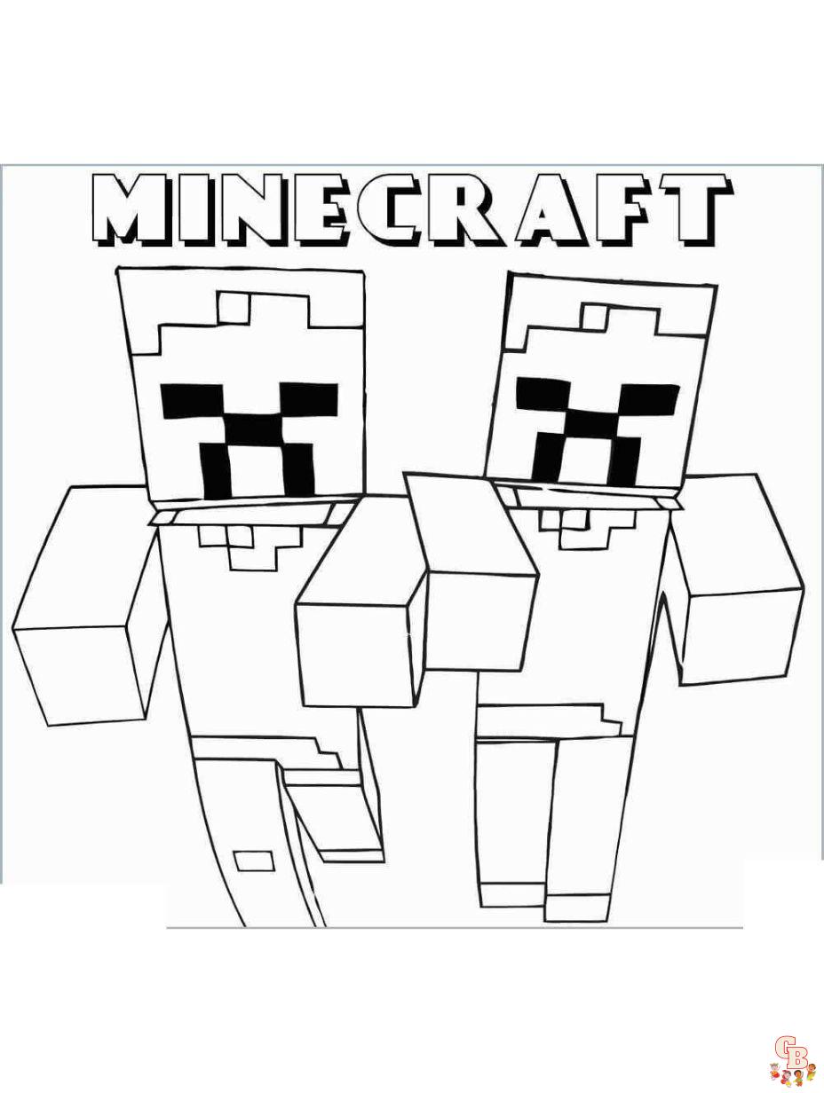 minecraft coloring pages zombie