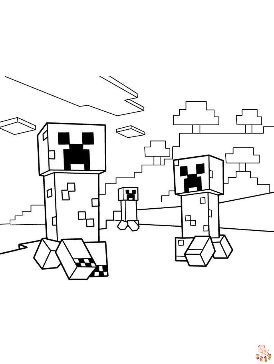 minecraft creeper coloring pages