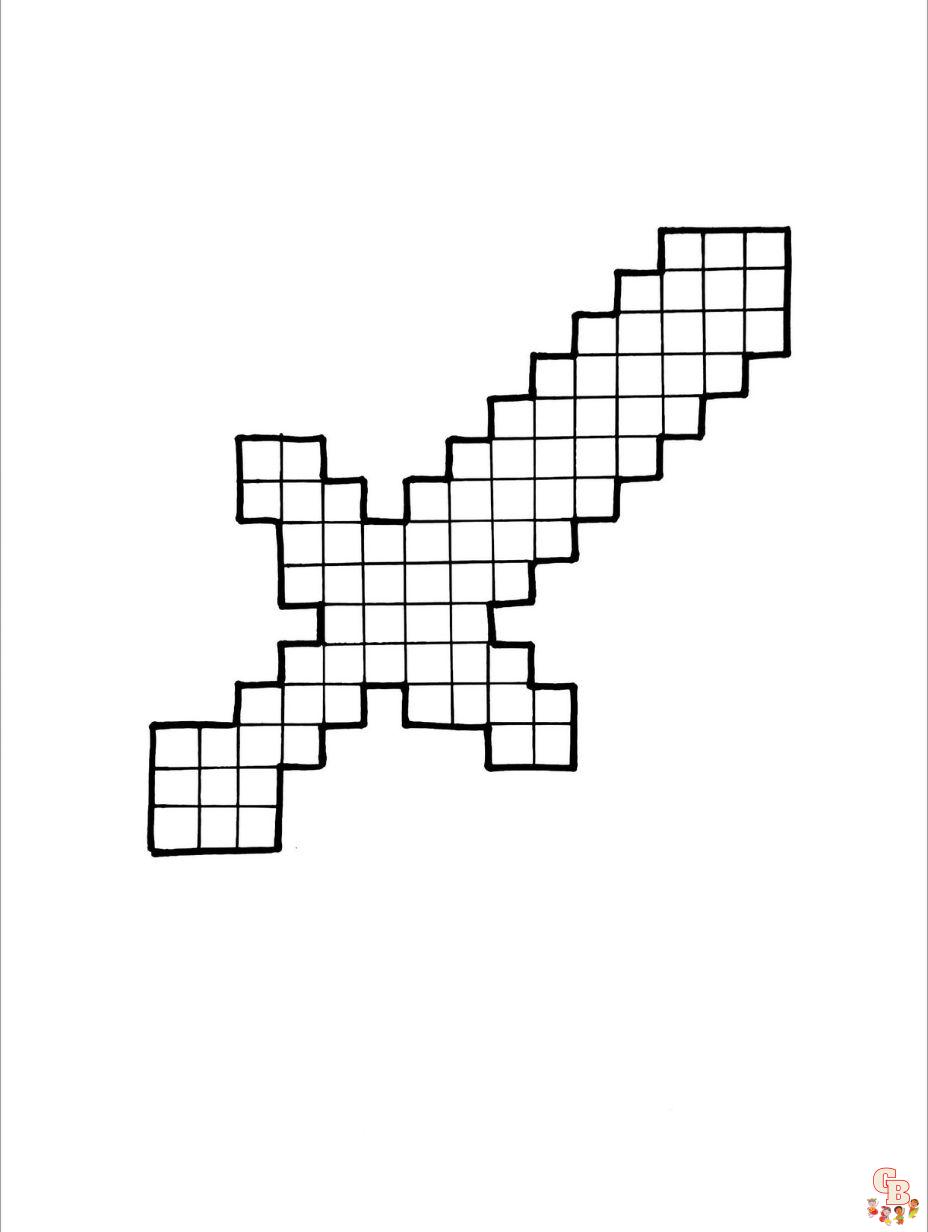 minecraft diamond sword coloring pages