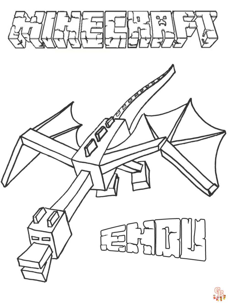 minecraft dragon coloring page