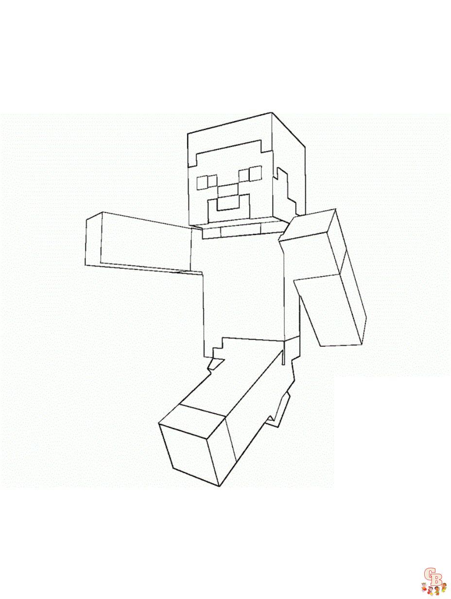 minecraft steve coloring pages