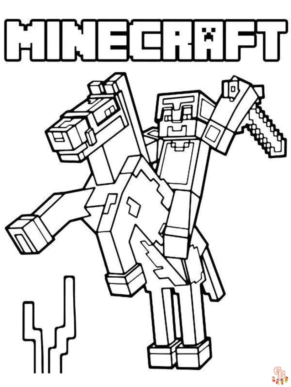 minecraft steve printable coloring pages