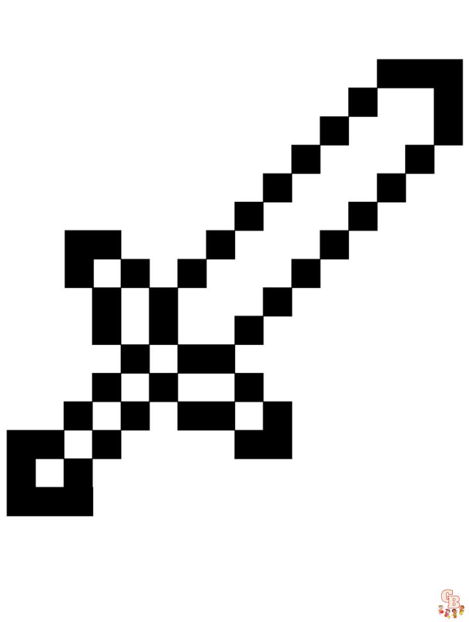 minecraft sword coloring pages