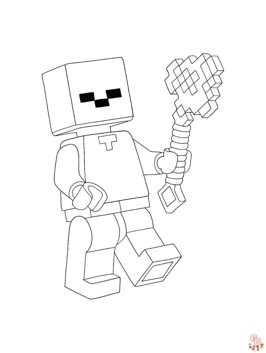 minecraft zombie coloring page