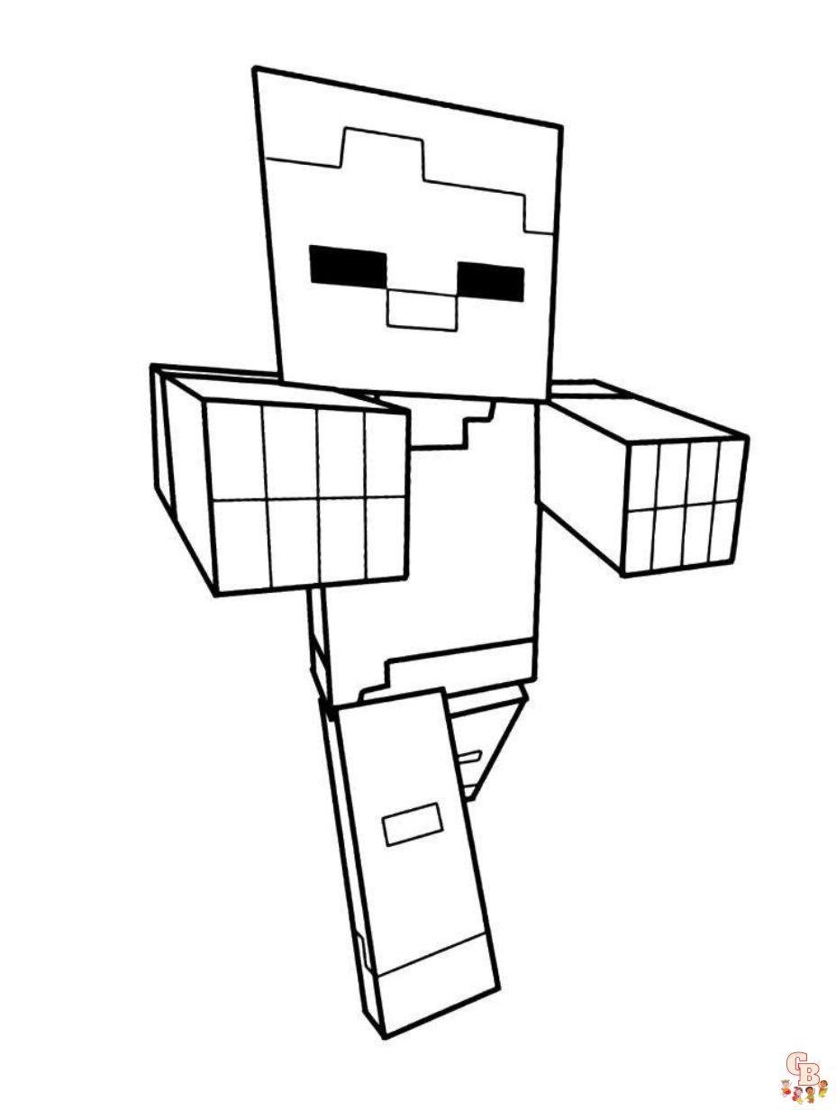 minecraft zombie pigman coloring pages