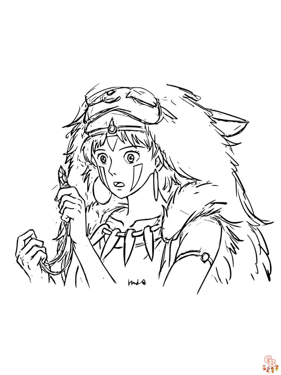 mononoke hime coloring page