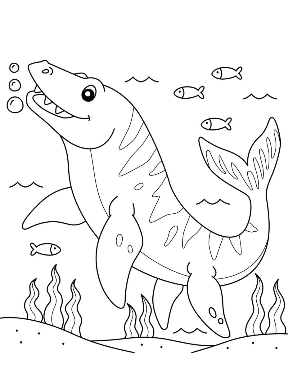 mosasaurus coloring pages