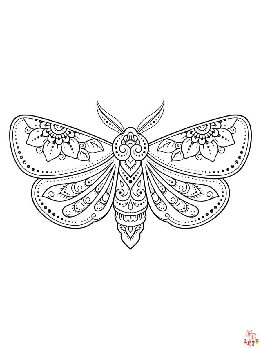 moth coloring pages