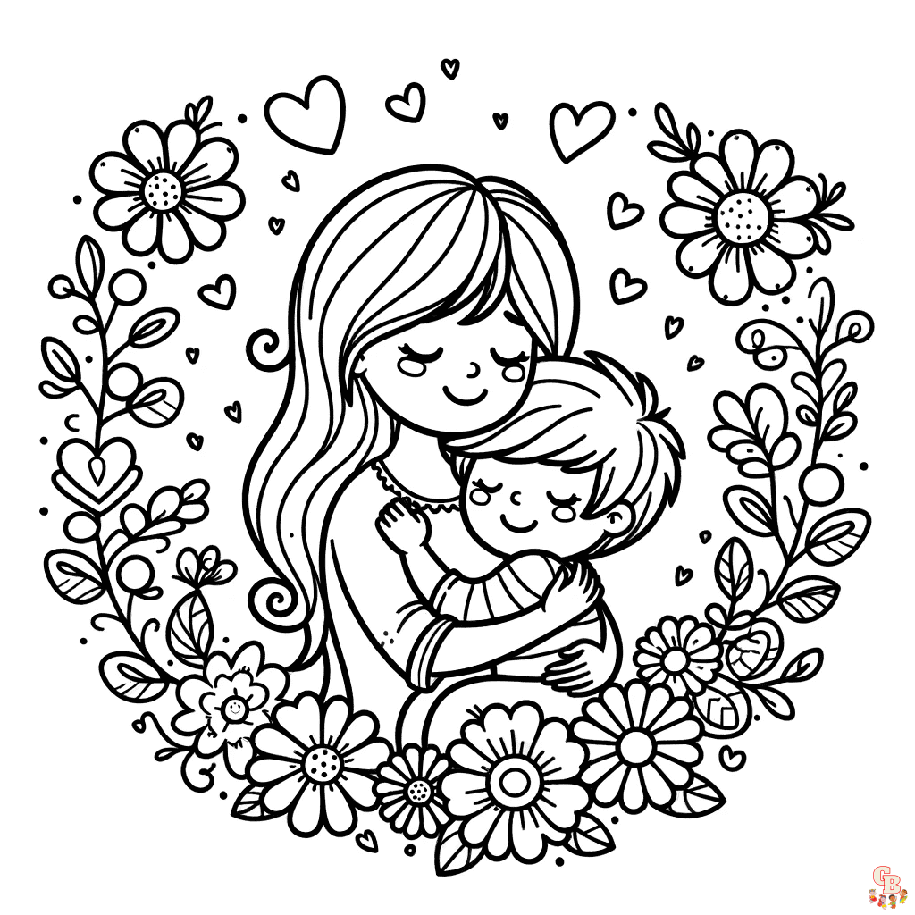 mothers day coloring pages printable