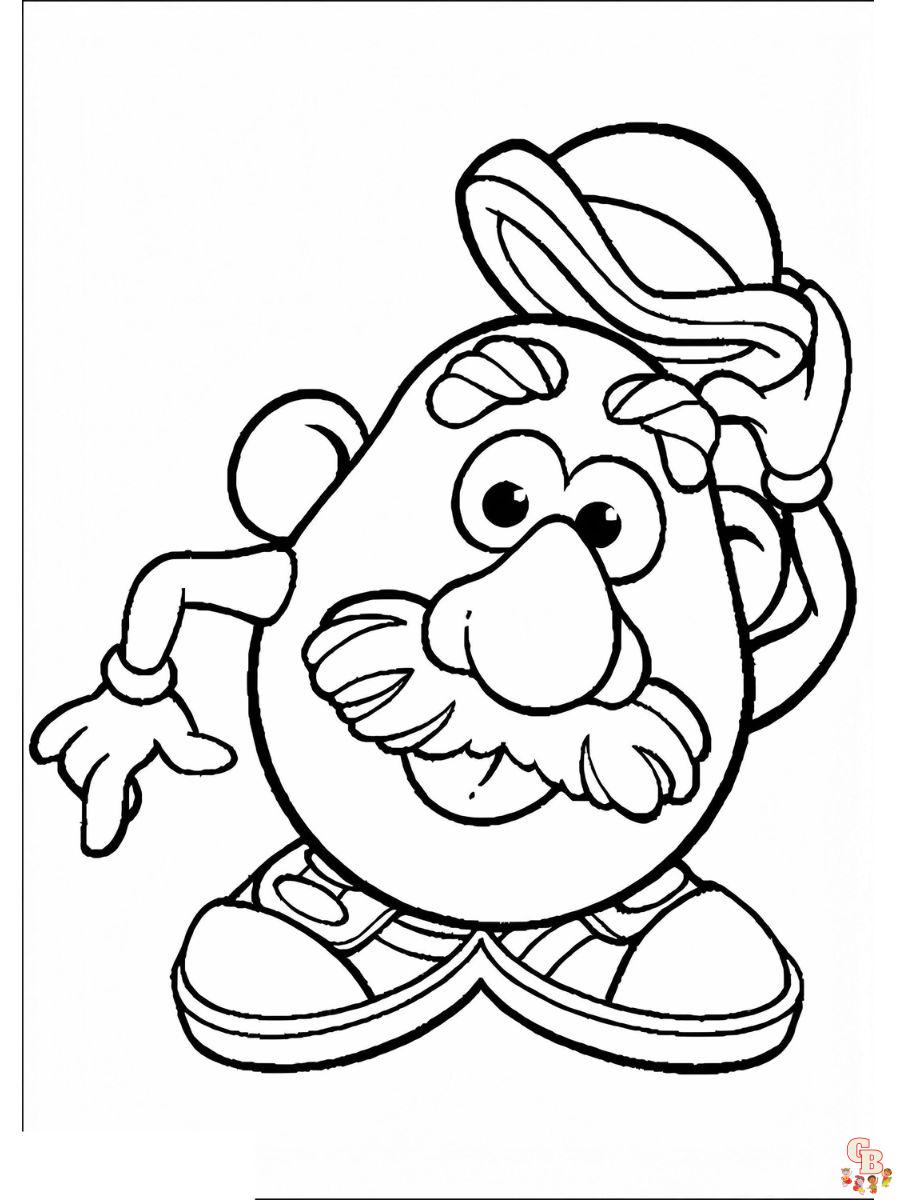 mr potato head coloring pages easy to color