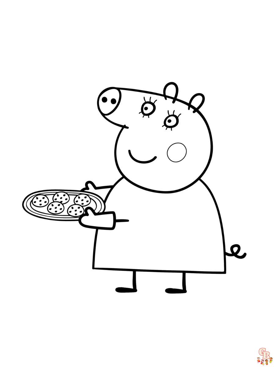 mummy Pig Coloring Page