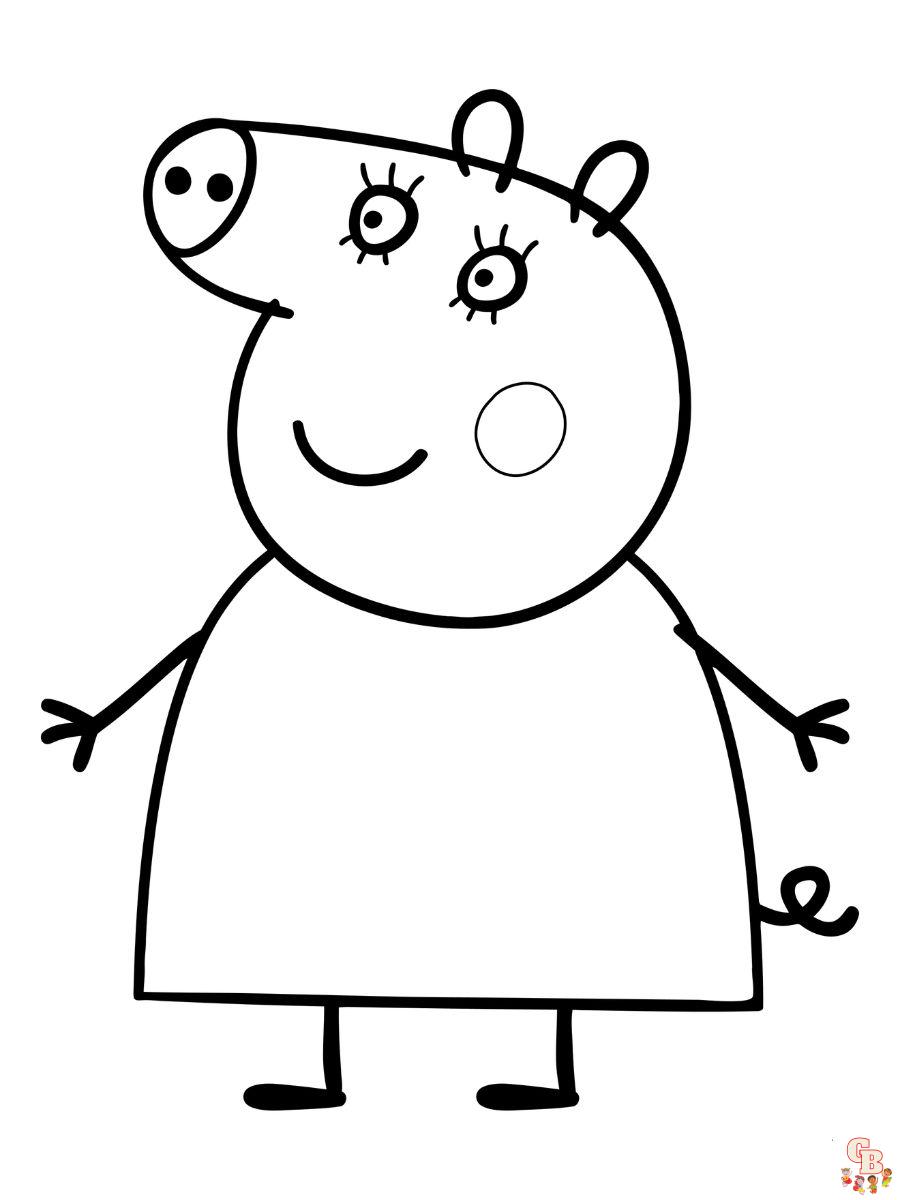 mummy Pig Coloring Pages