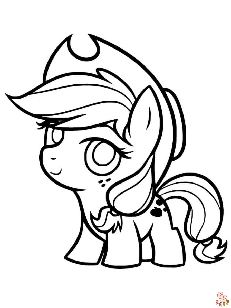 my little pony applejack coloring pages free