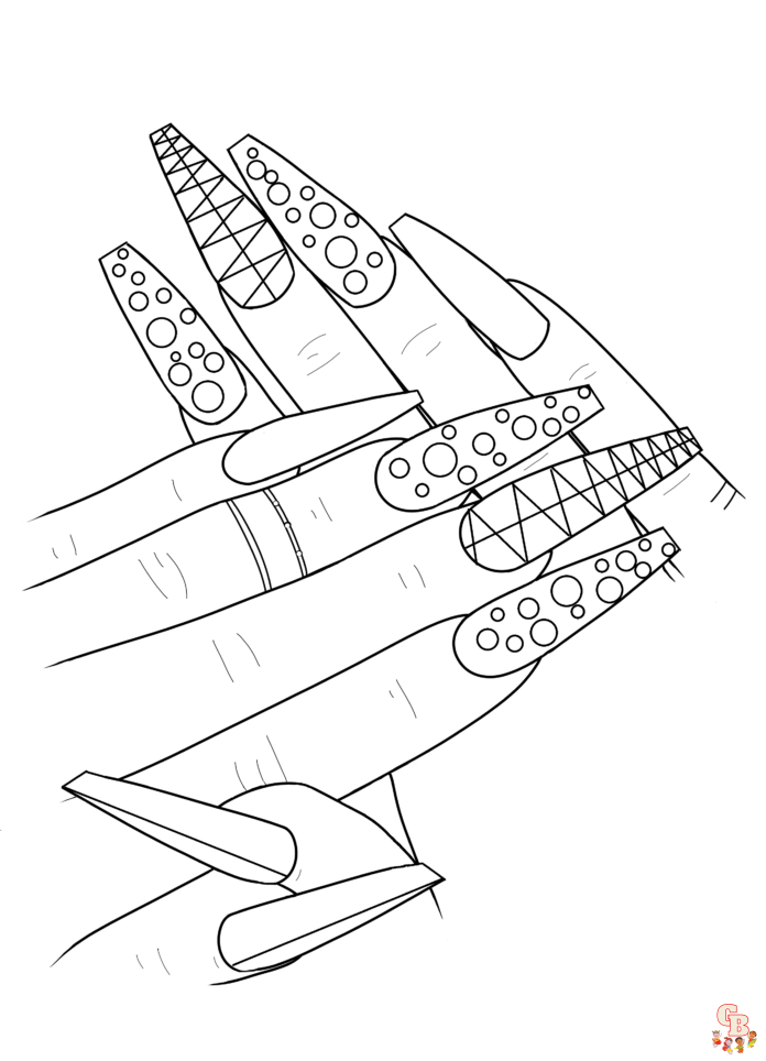 nail coloring pages printable free