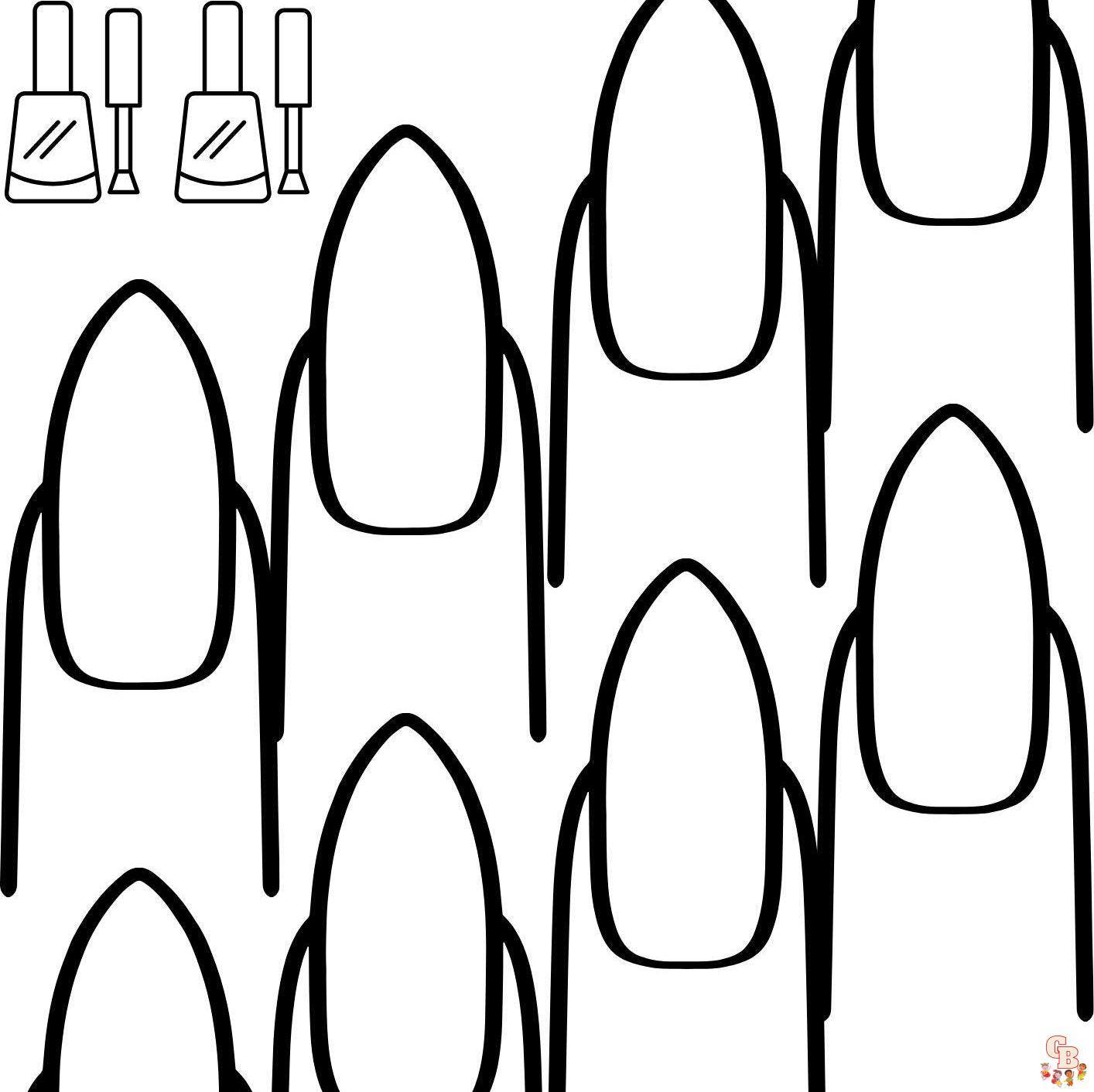 nail coloring pages printable