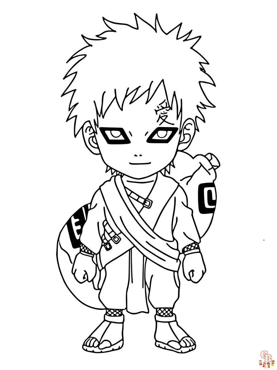 naruto gaara coloring pages