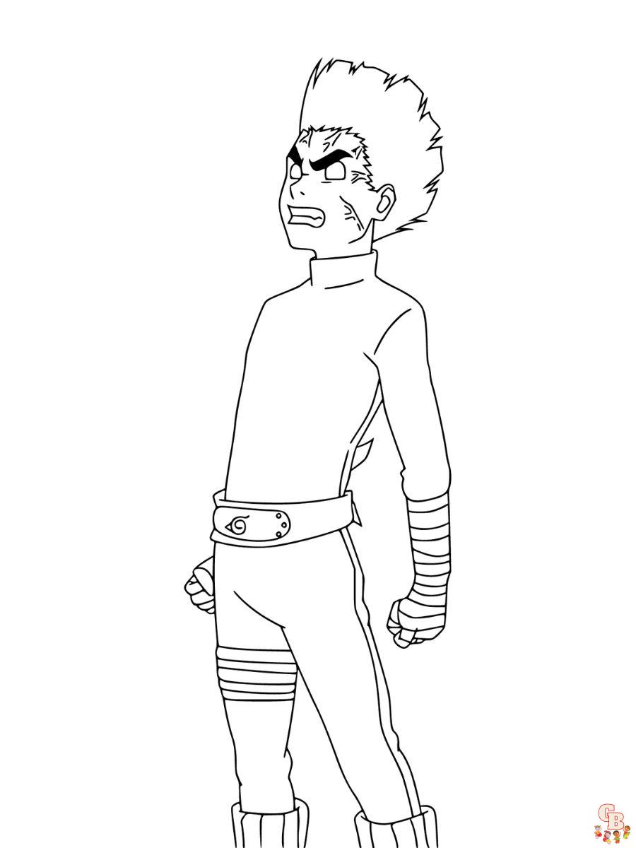 naruto rock lee coloring page