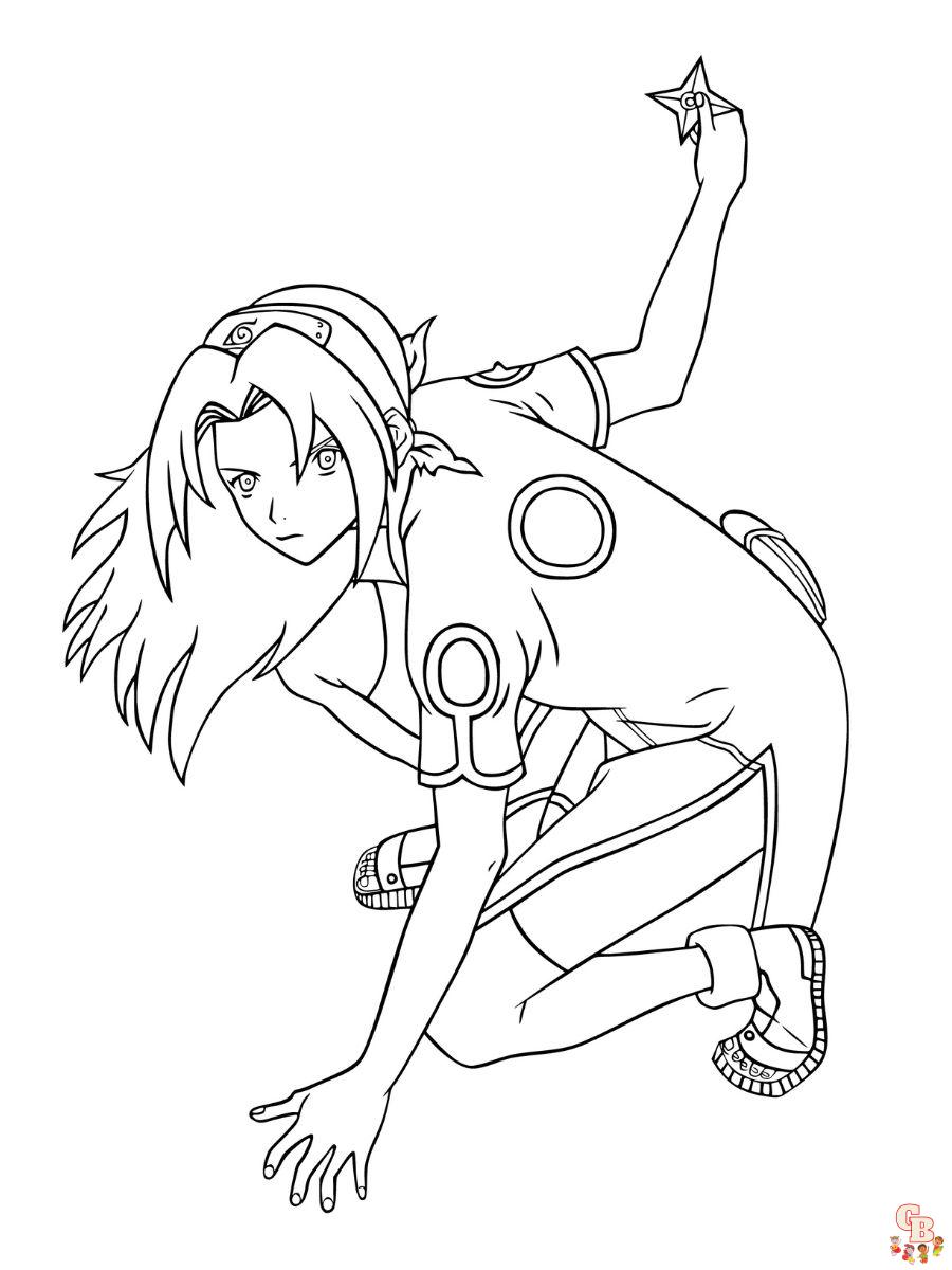 naruto sakura coloring pages