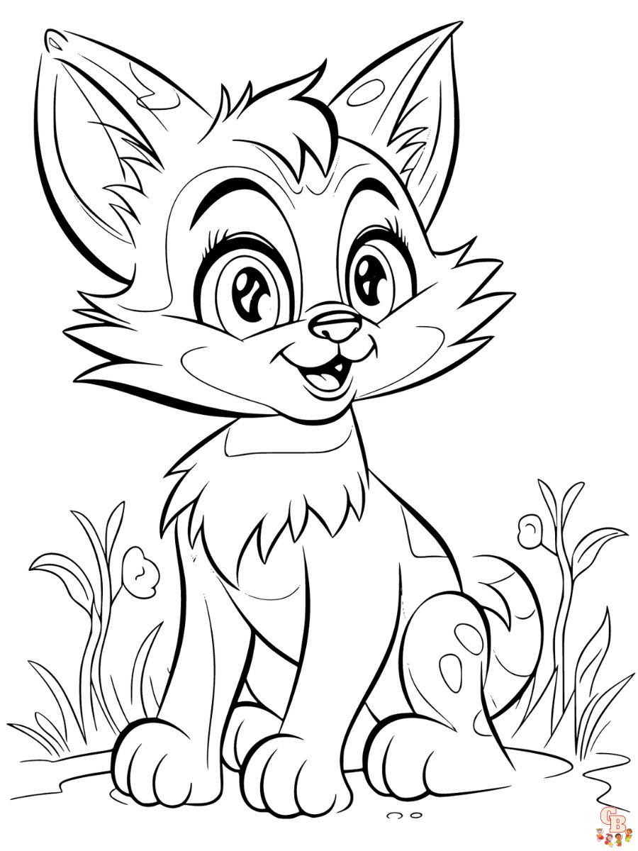 nature cat coloring pages