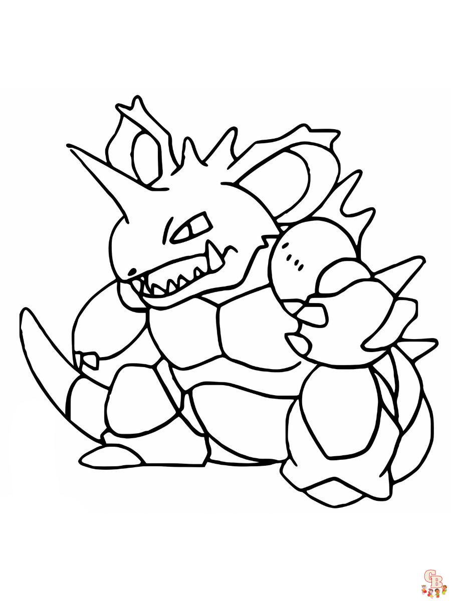 nidoking coloring pages