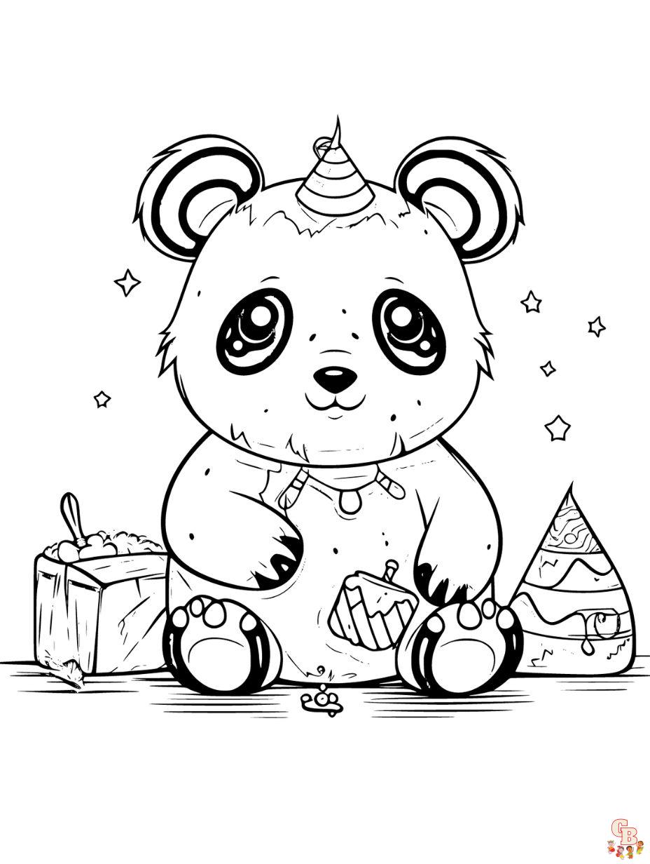 panda unicorn coloring page