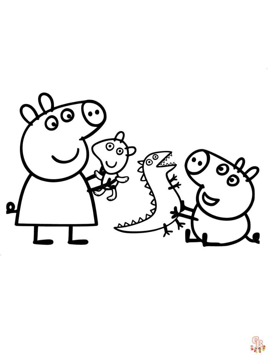 peppa pig and george coloring pages printable free