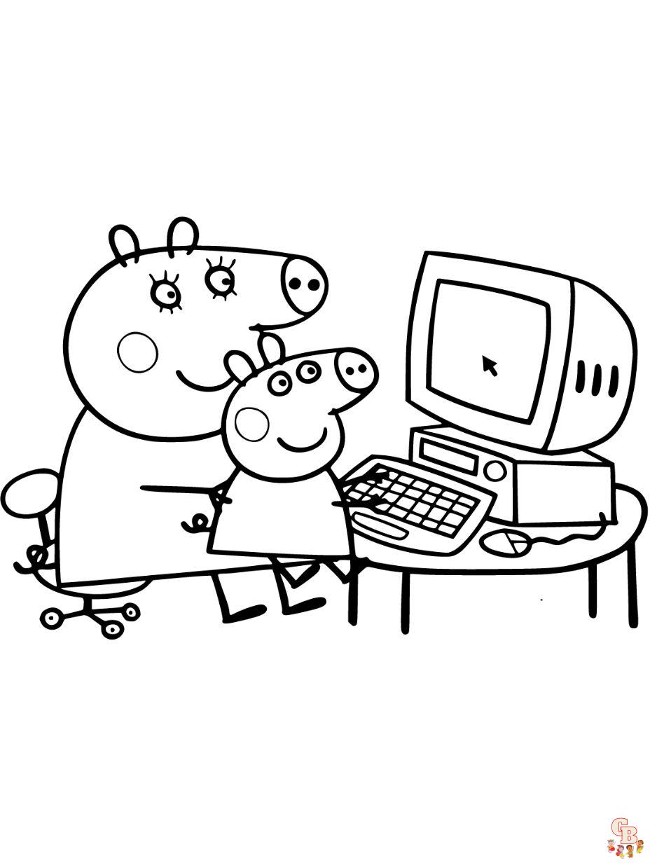 peppa pig and george coloring pages