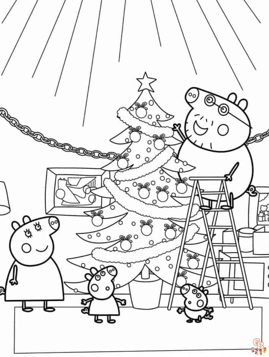 peppa pig christmas coloring page