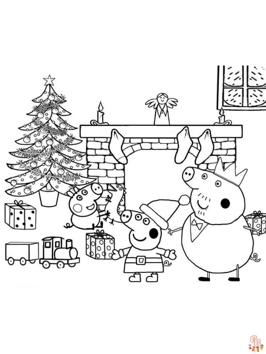 peppa pig christmas coloring pages