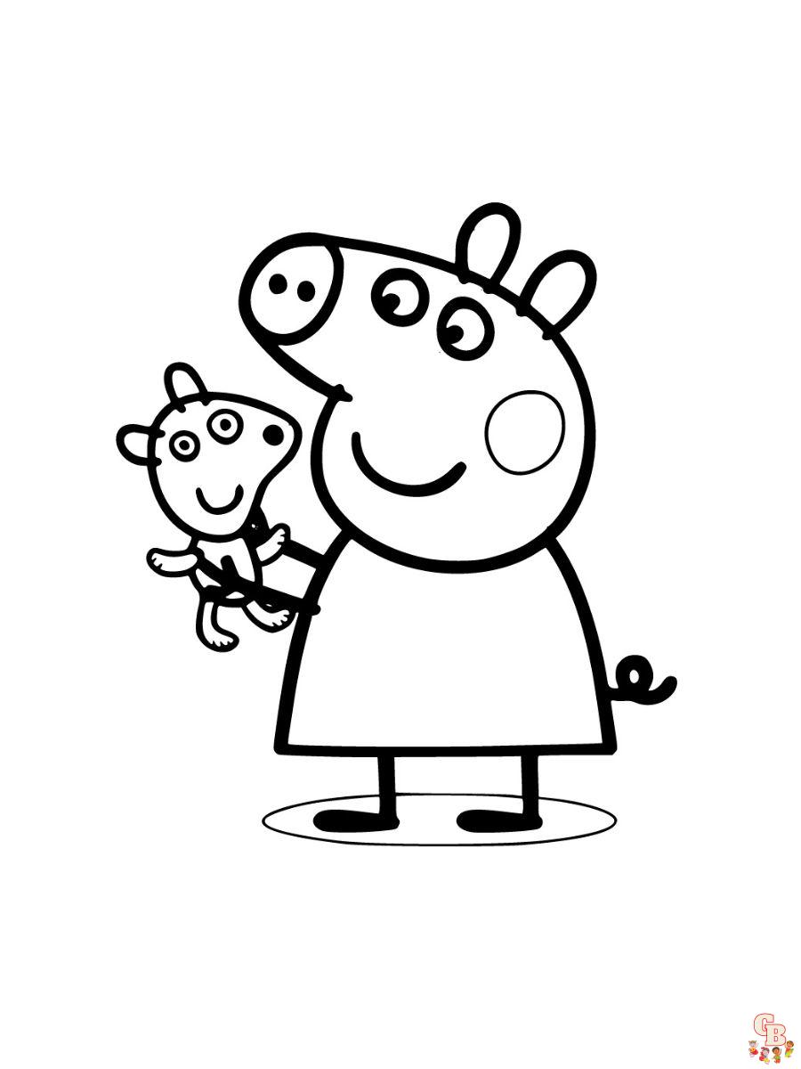 peppa pig color page