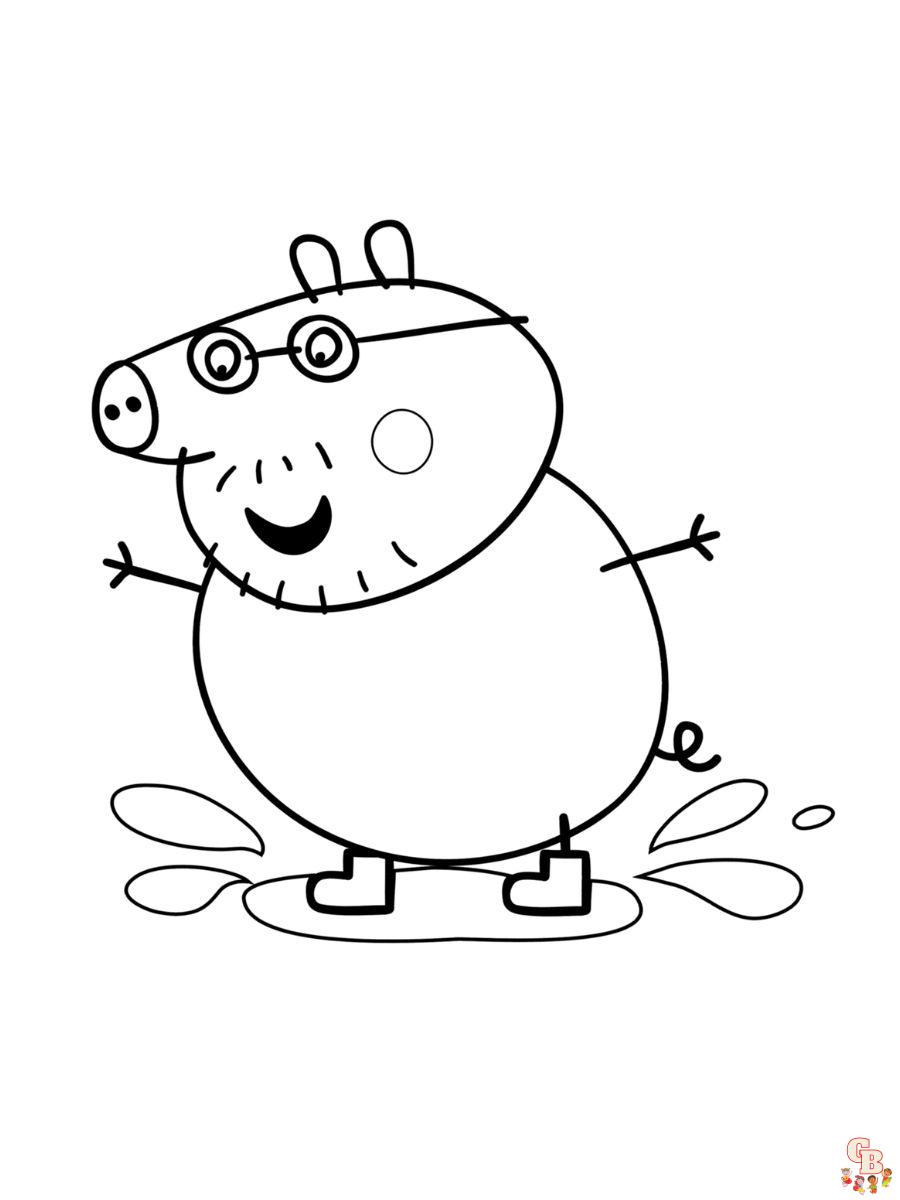 peppa pig coloring page daddy pig
