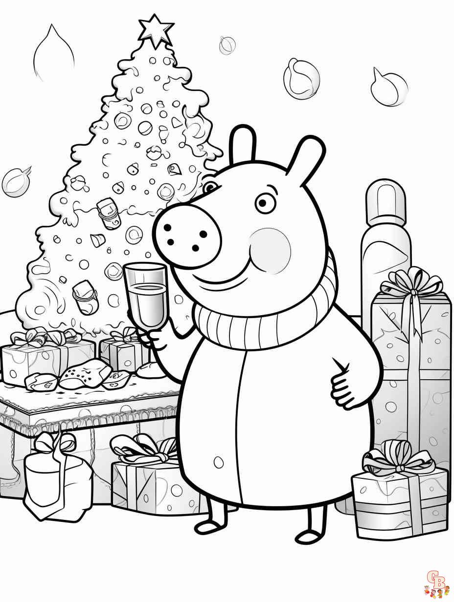 peppa pig coloring pages christmas