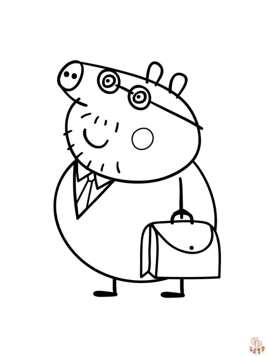 peppa pig coloring pages daddy pig