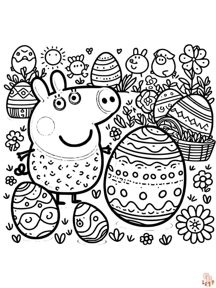 peppa pig easter coloring page
