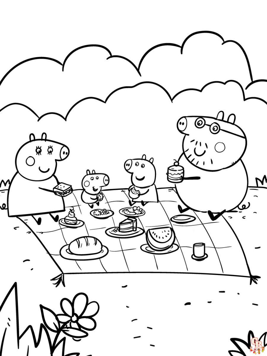 peppa pig family coloring pages
