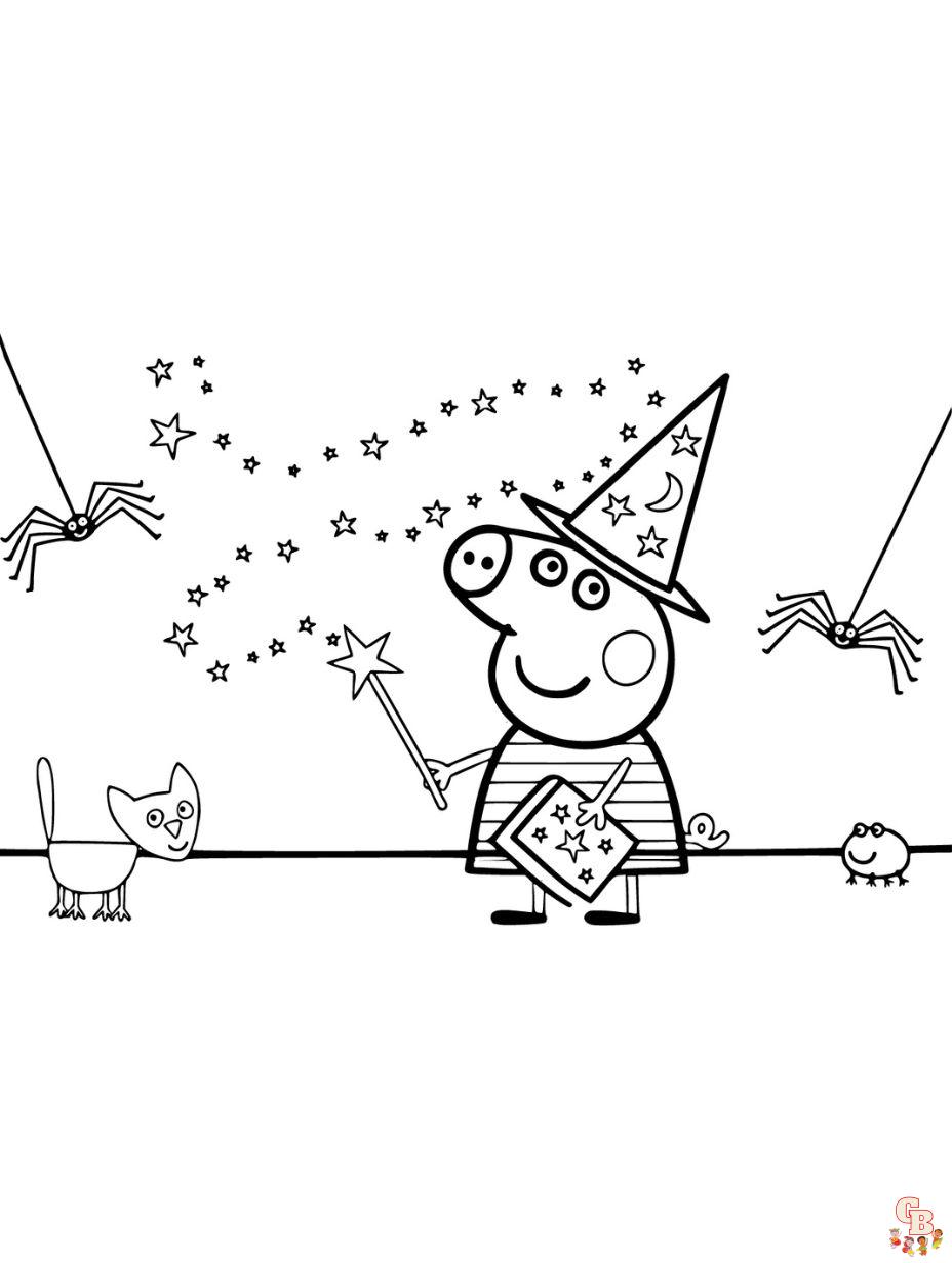 peppa pig halloween coloring pages printable