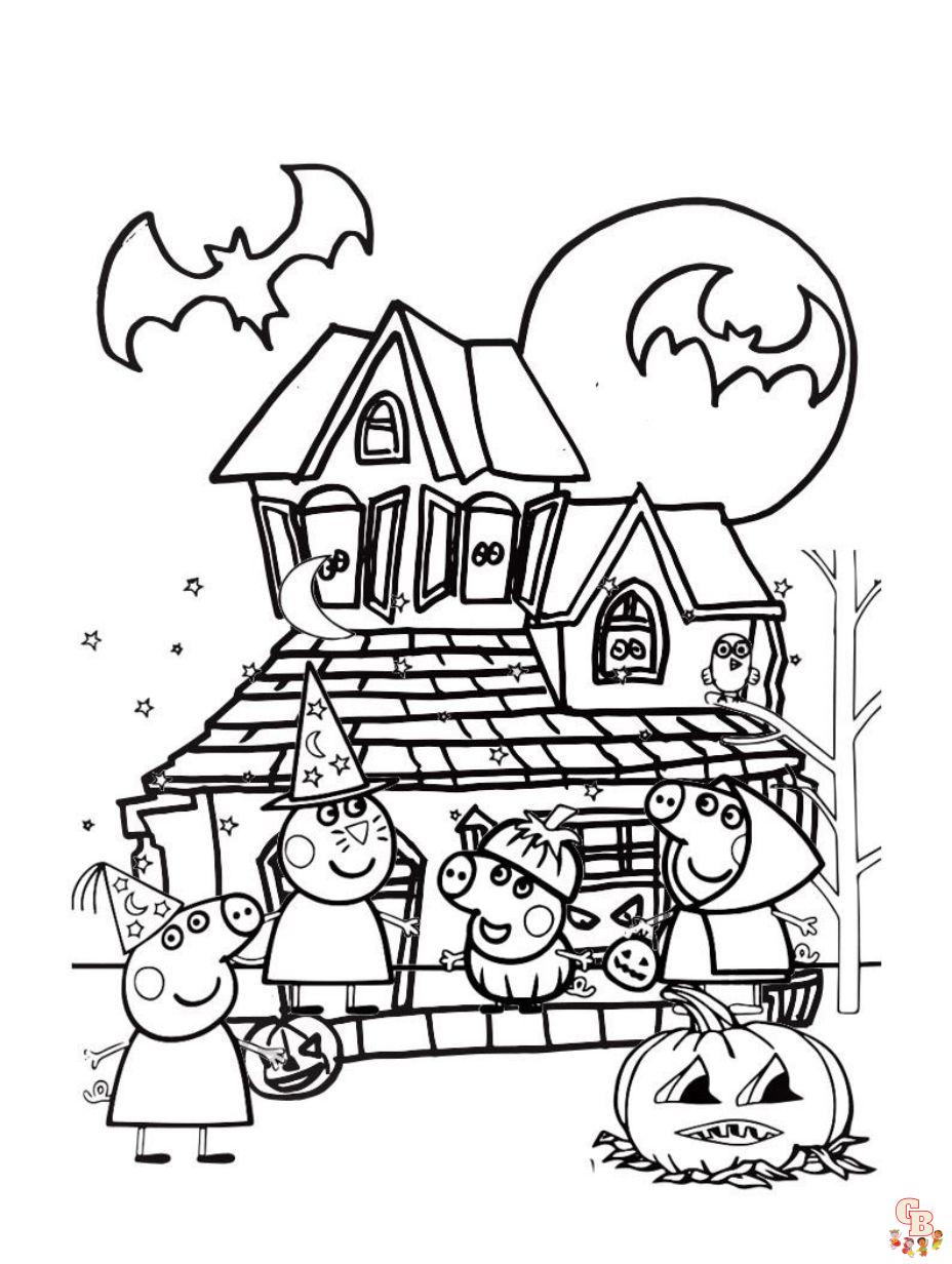 peppa pig halloween coloring pages