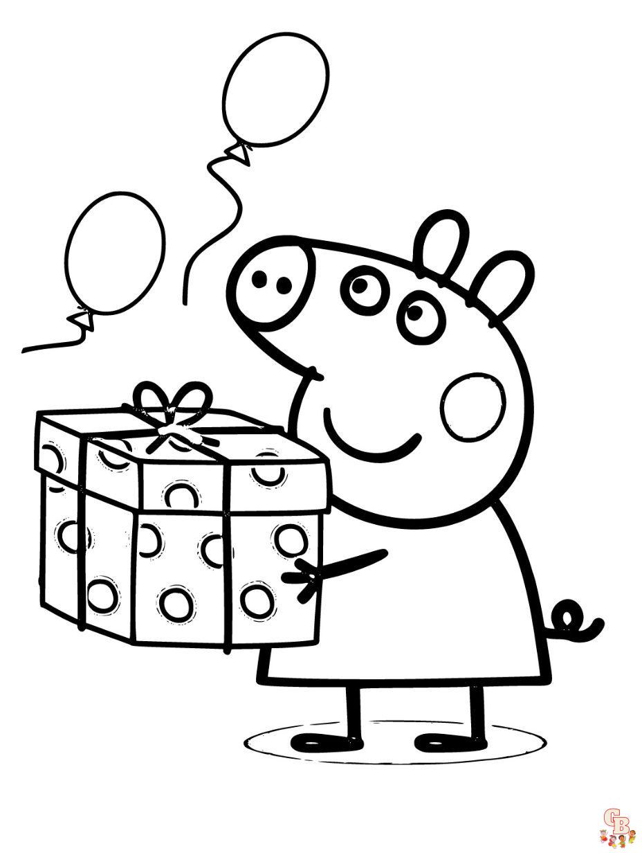 peppa pig valentine's day coloring page free