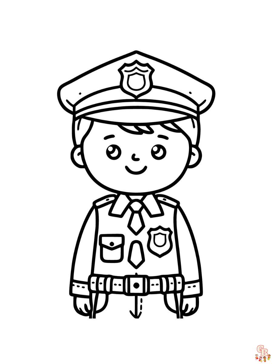 police officer coloring pages