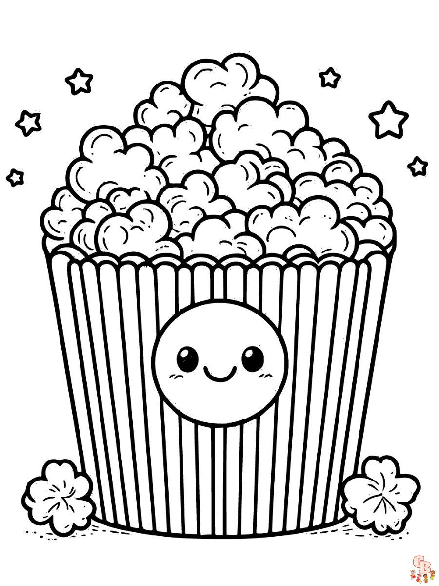 popcorn coloring page