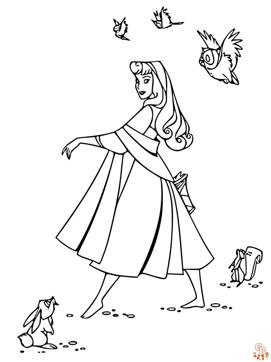 princess aurora printable coloring pages